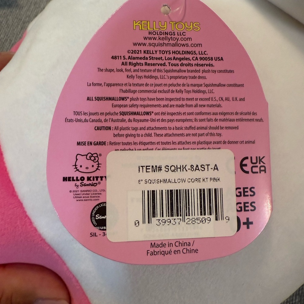 Squishmallow Sanrio Hello Kitty Pink 8" Kellytoy RARE NWT AUTHENTIC - Picture 5 of 9